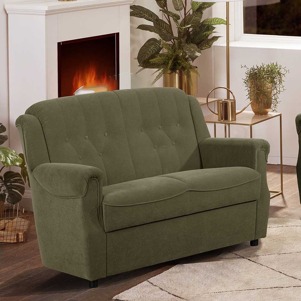 Zweiersofa dunkelgrün Made in Germany Federkern Polsterung günstig online kaufen