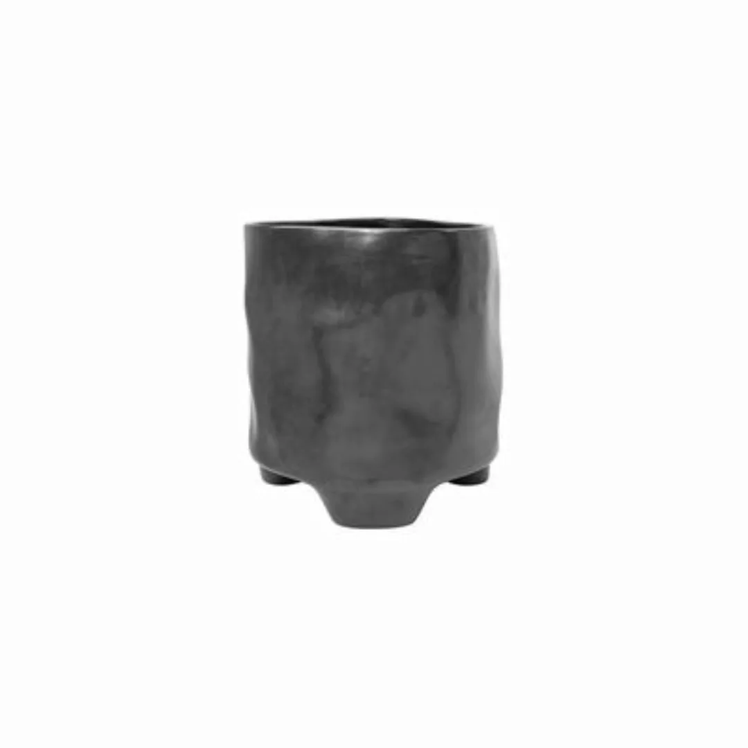 Blumentopf Esca XL keramik schwarz / 42,5 x 30,5 cm x H 36 cm - Steingut - günstig online kaufen