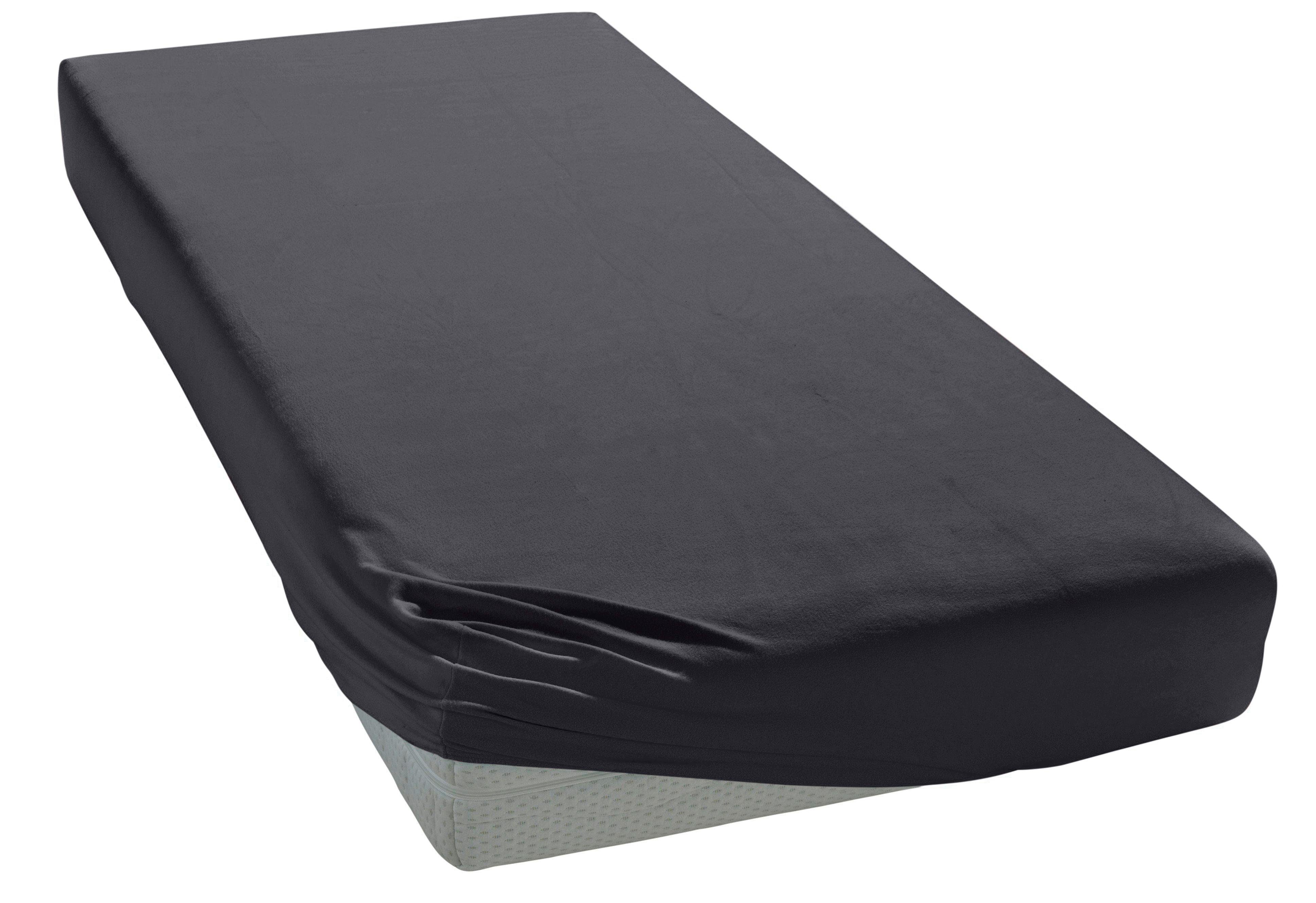 Elegante Spannbettlaken Uni Zwirn-Jersey, Mako-Jersey, Gummizug: günstig online kaufen