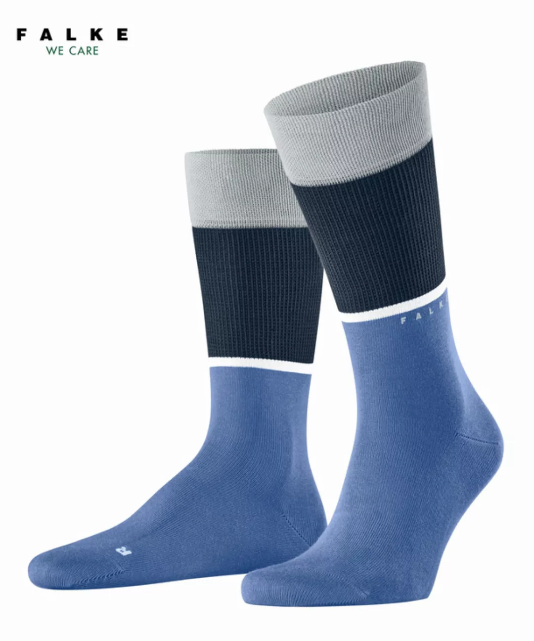 FALKE Unlimited Socken, 44-45, Blau, Mehrfarbig, Baumwolle (Bio), 12485-684 günstig online kaufen