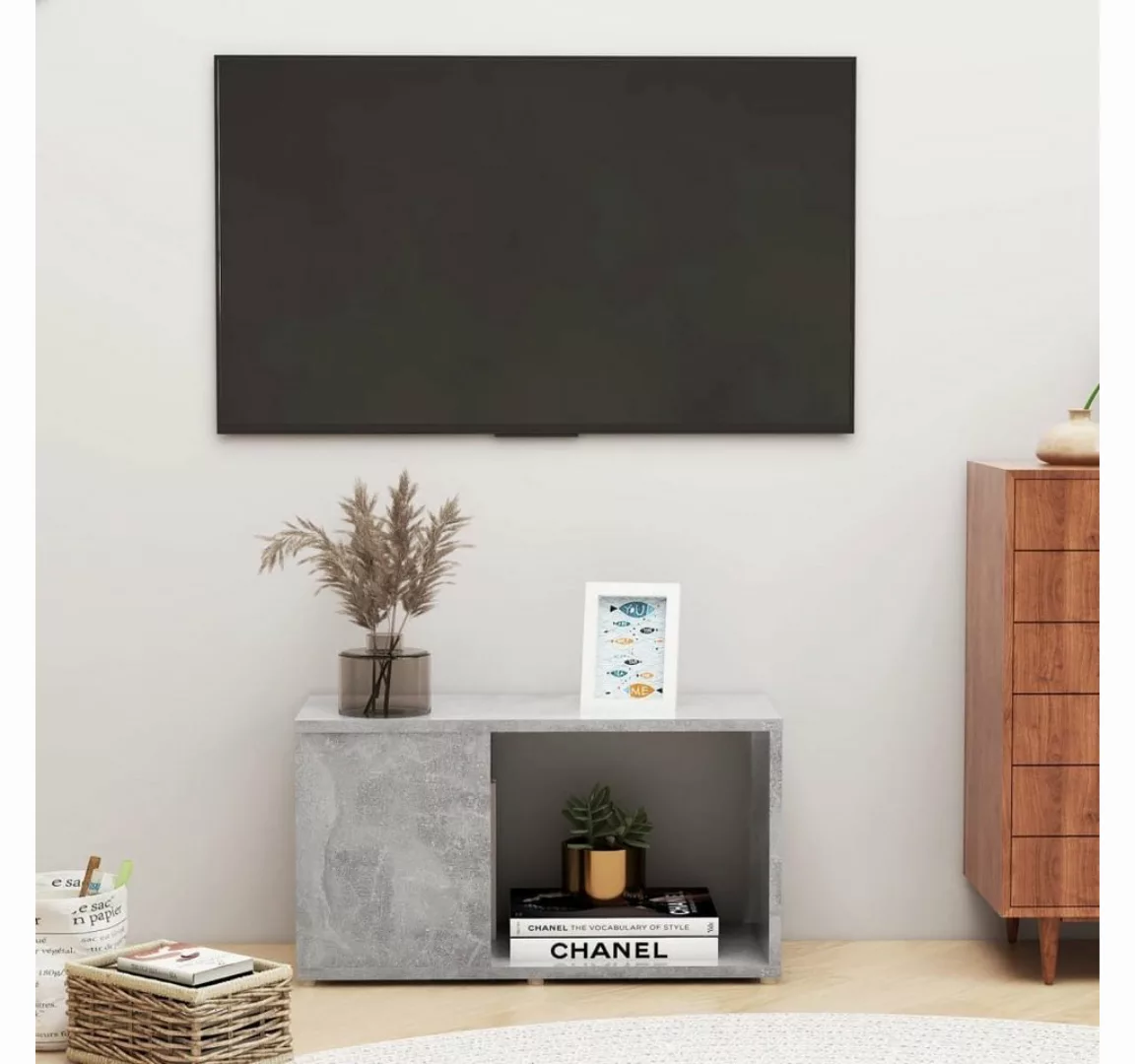 furnicato TV-Schrank Betongrau 60x24x32 cm Holzwerkstoff günstig online kaufen