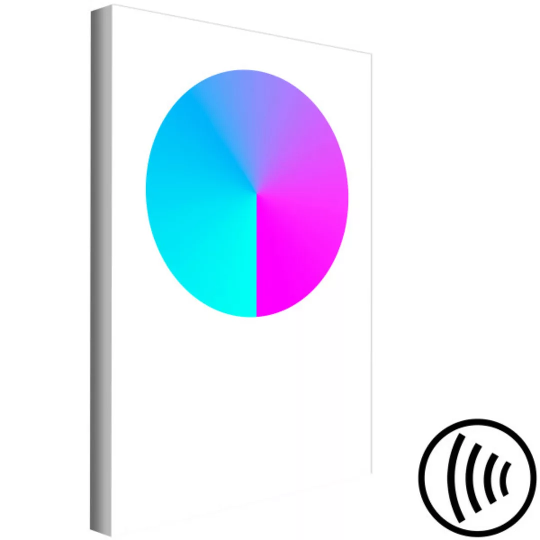 Leinwandbild Kreis-Farbverlauf - bunte, geometrische Figur auf weißem Hinte günstig online kaufen
