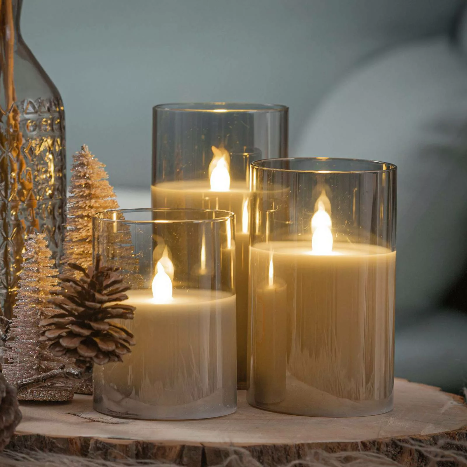 Pauleen Classy Smokey Candle LED-Kerze 3er Set günstig online kaufen