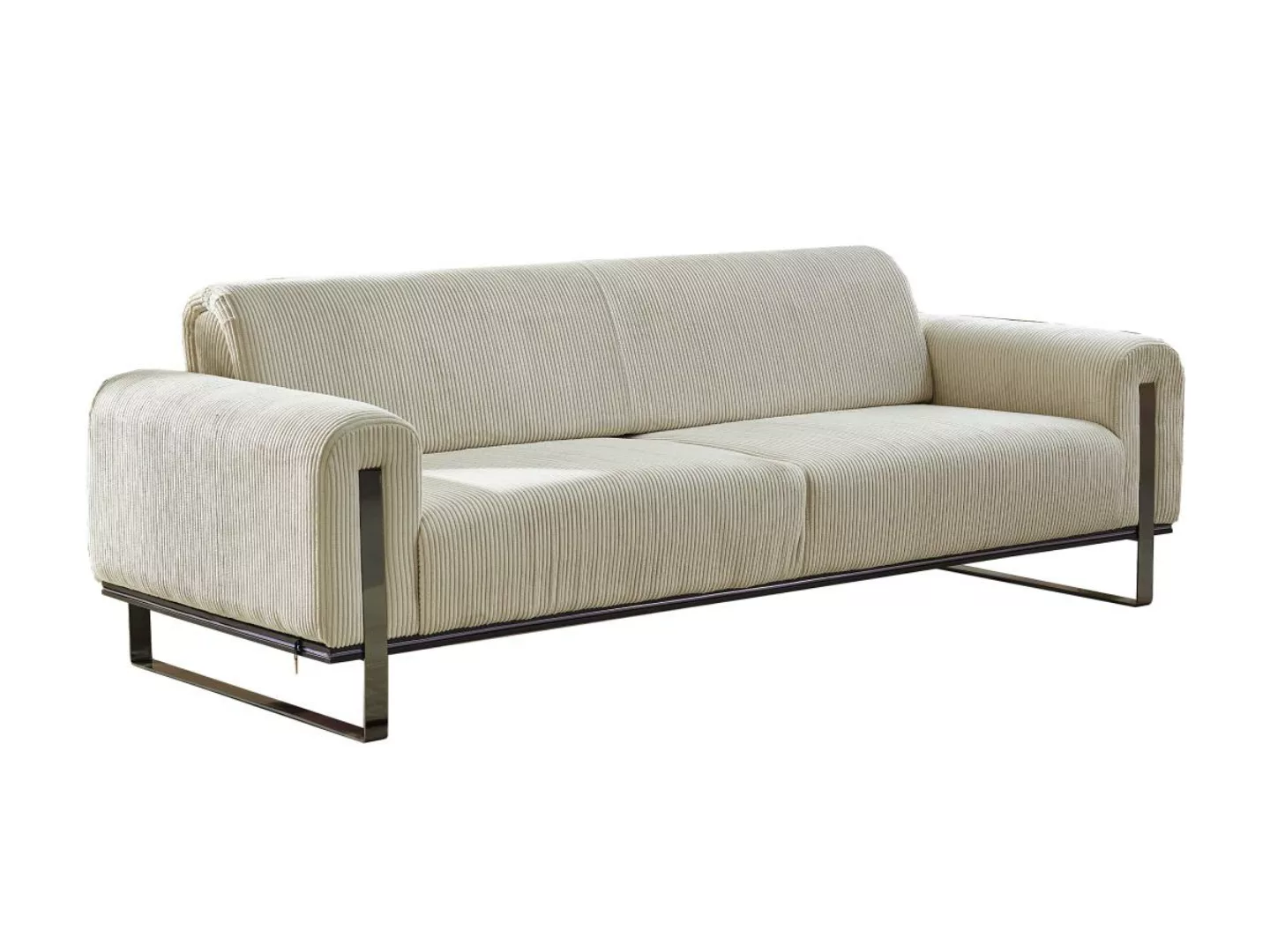 Sofa 3-Sitzer - Cord - Beige - ADRANI günstig online kaufen
