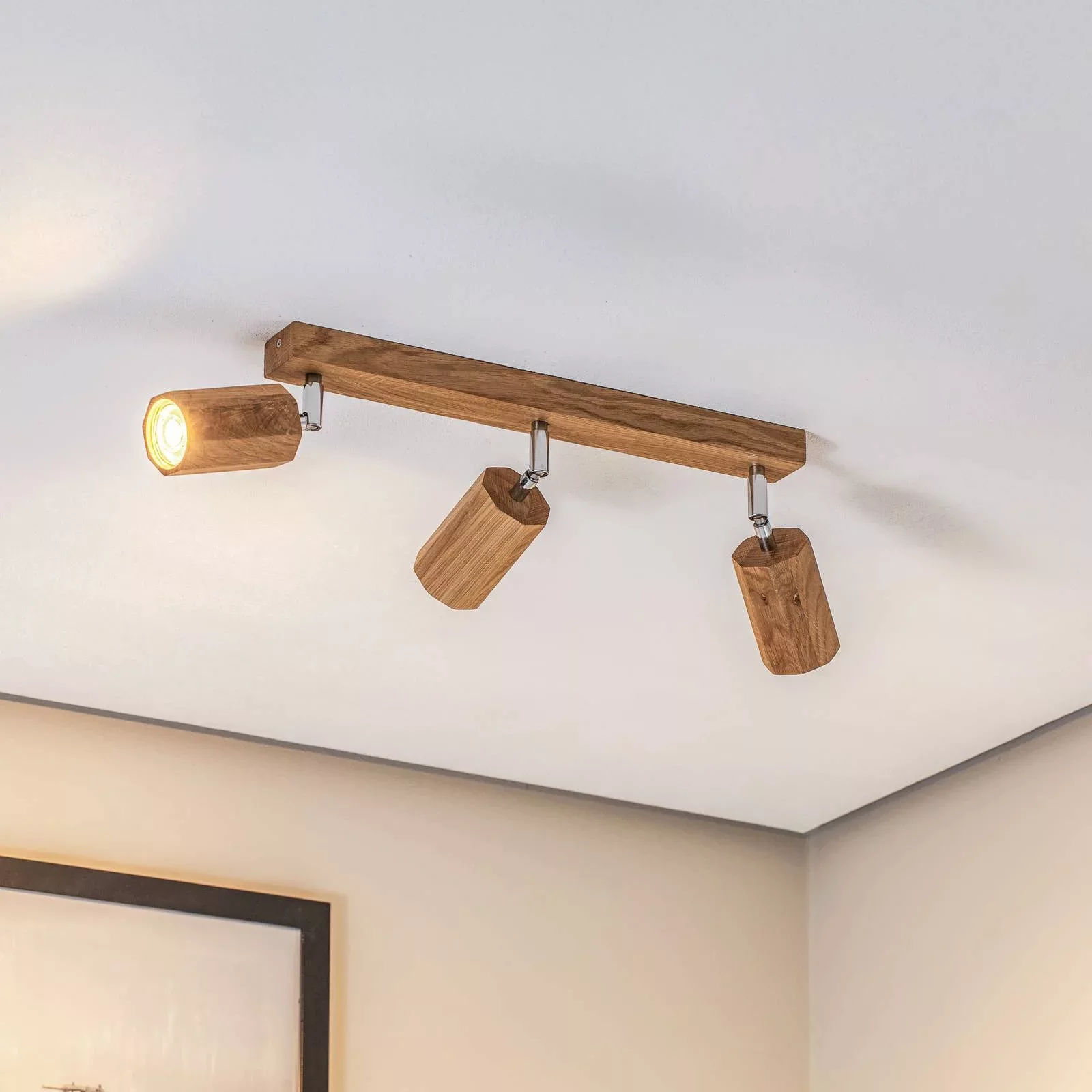 Envostar Peach Puff Deckenspot Holz Oktagon 3-flg. günstig online kaufen