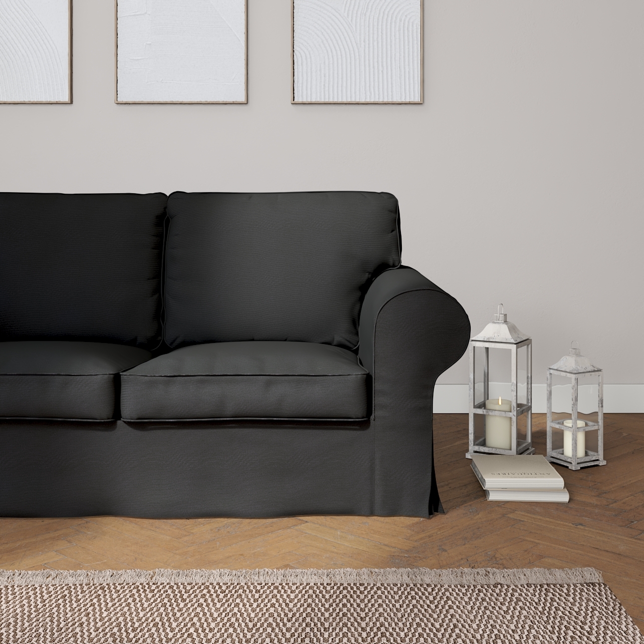 Bezug für Ektorp 2-Sitzer Schlafsofa NEUES Modell, schwarz, Sofabezug für günstig online kaufen