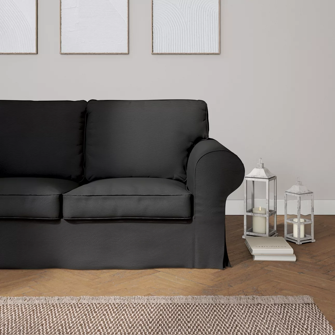 Bezug für Ektorp 2-Sitzer Schlafsofa NEUES Modell, schwarz, Sofabezug für günstig online kaufen