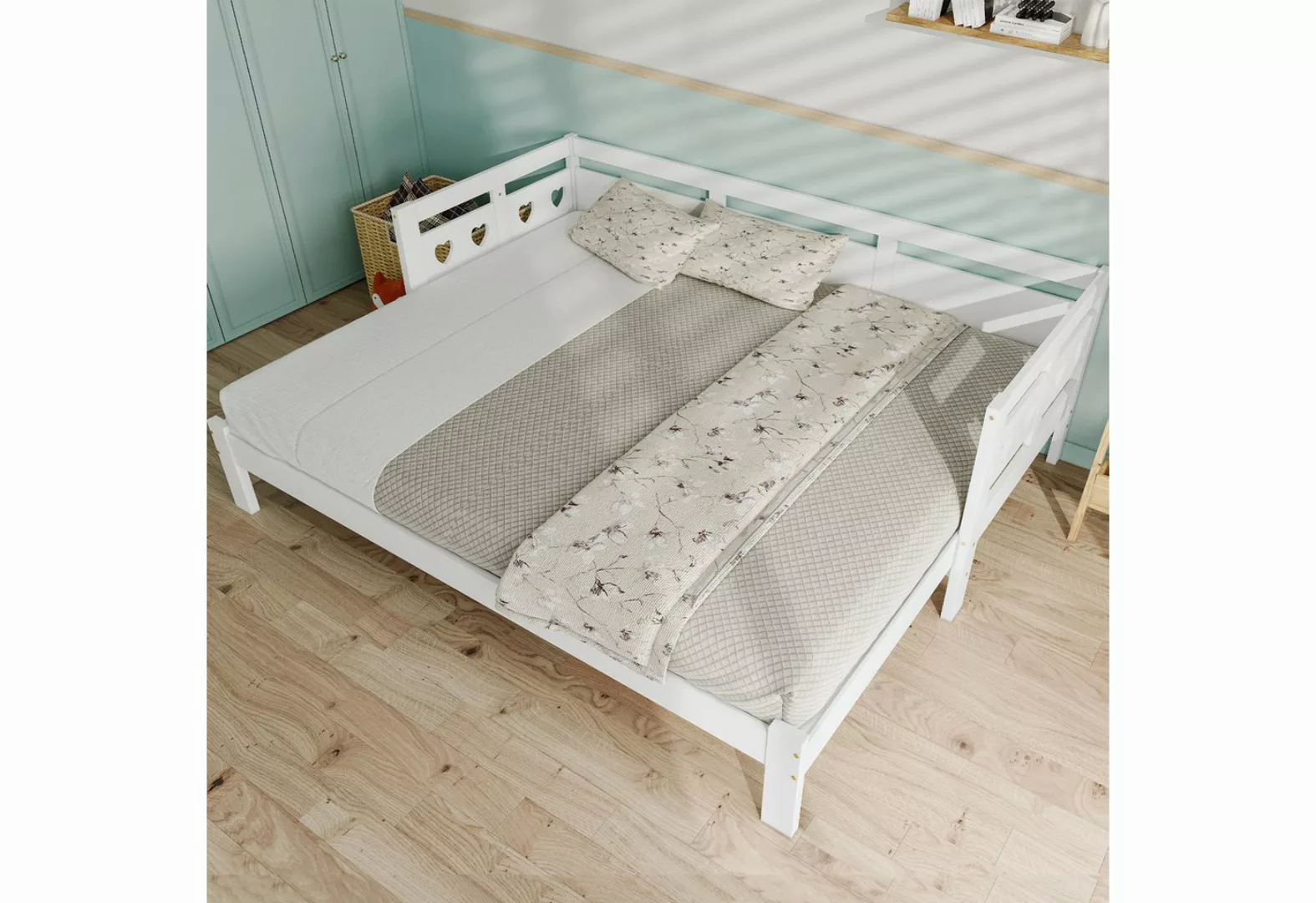 liebtech Daybett 90 * 190/200cm Tagesbett,Ausziehbar Bett (Kiefer massiv, m günstig online kaufen