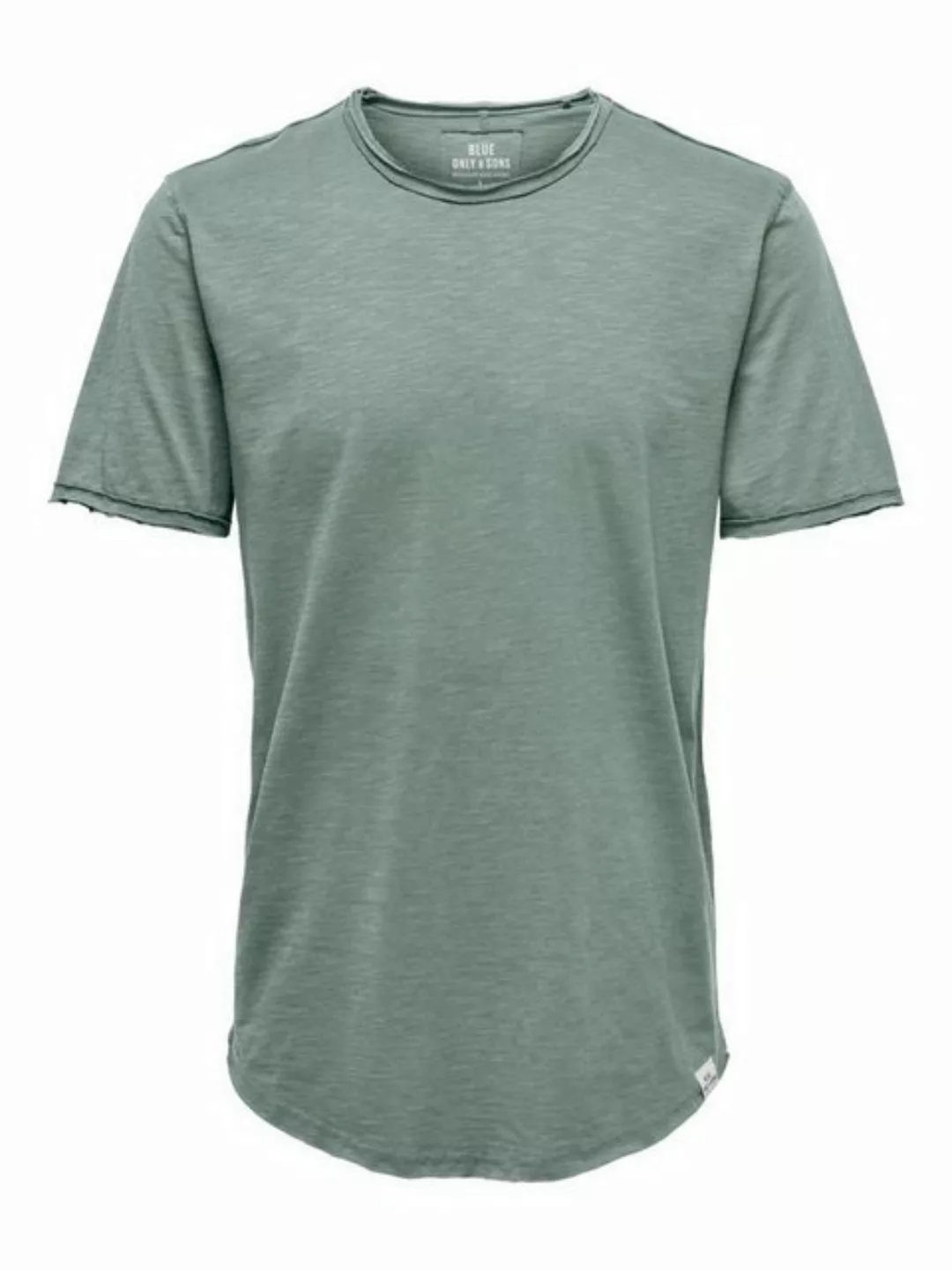 ONLY & SONS T-Shirt Langes Rundhals T-Shirt Einfarbiges Kurzarm Basic Shirt günstig online kaufen
