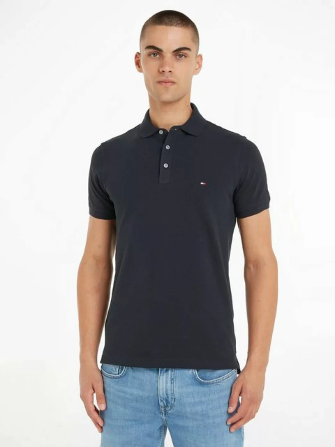 Tommy Hilfiger Poloshirt 1985 SLIM POLO hochwertige Baumwoll-Piqué-Qualität günstig online kaufen