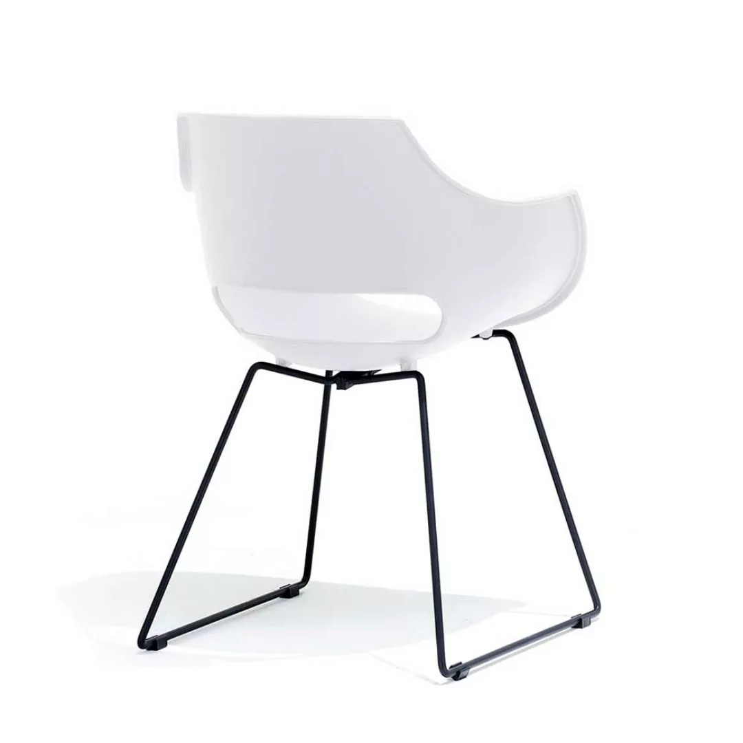 Esstisch Stühle in Weiß Kunststoff Metallgestell (4er Set) günstig online kaufen