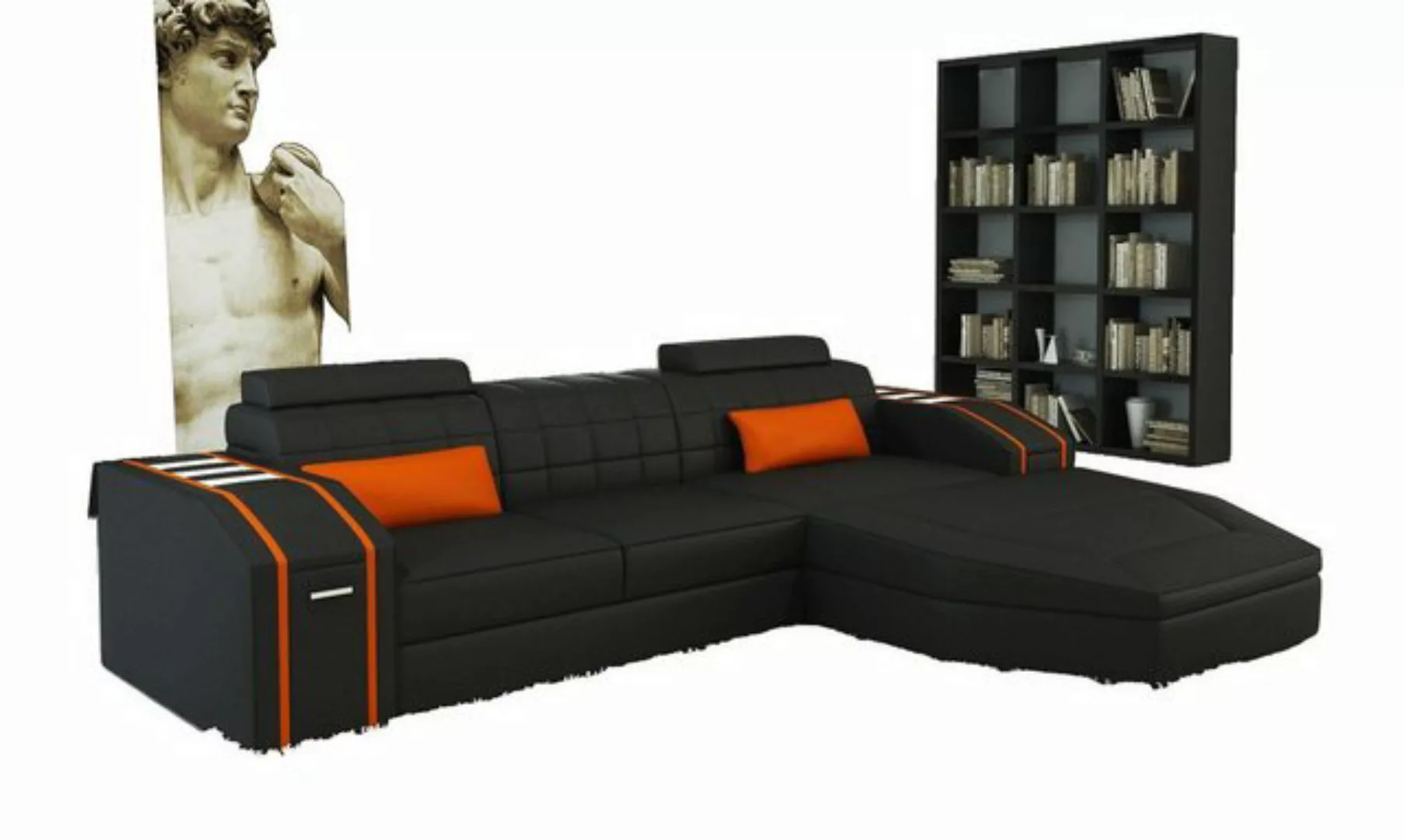 JVmoebel Ecksofa Wohnzimmer Ledersofa Sofa Eck Couch Wohnlandschaft Big XXL günstig online kaufen