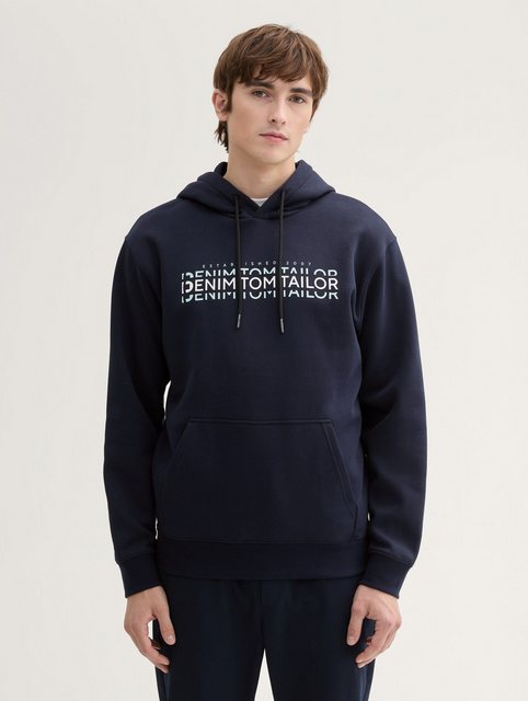 TOM TAILOR Denim Sweatshirt Hoodie mit Logo Print mit Logo Print günstig online kaufen