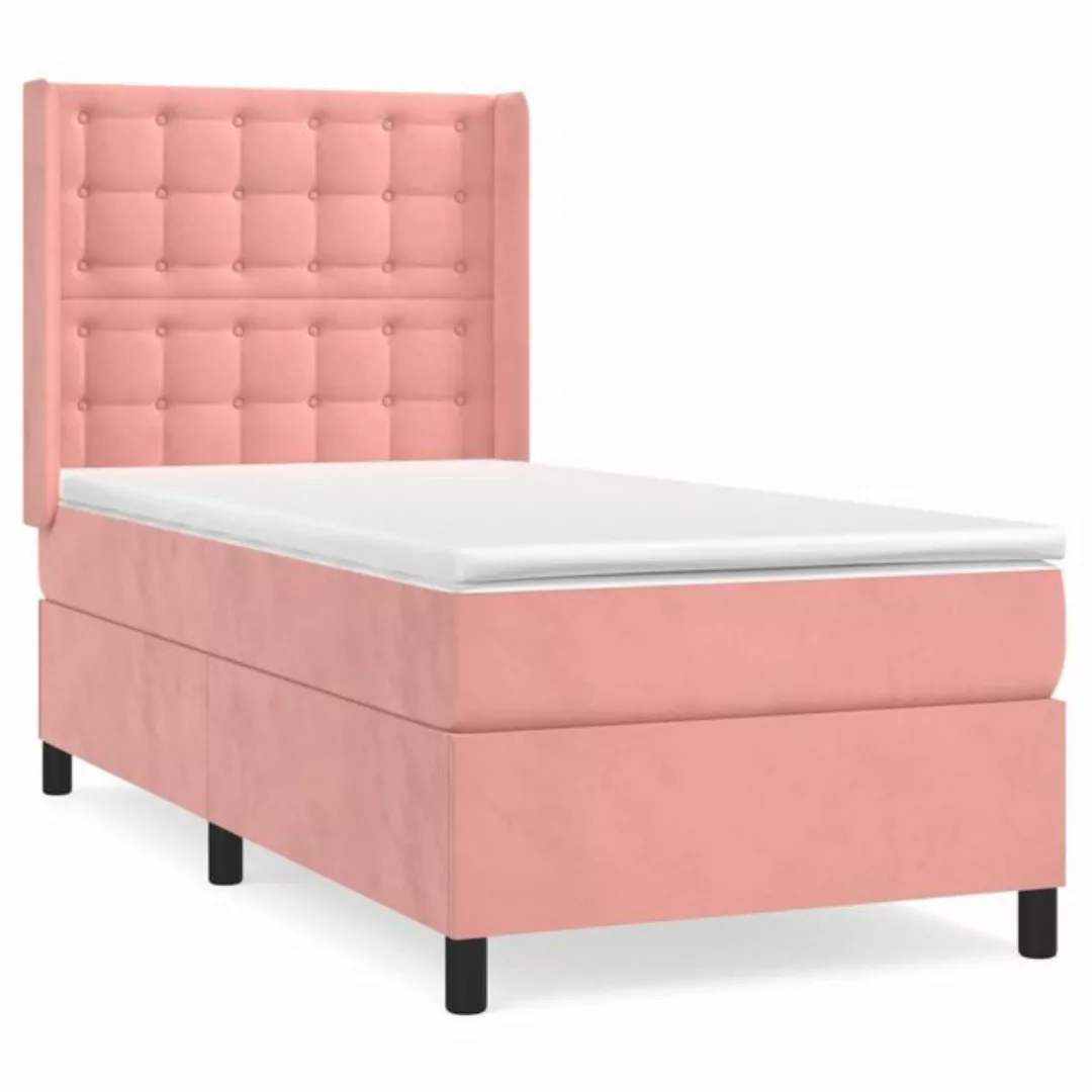 vidaXL Boxspringbett Boxspringbett mit Matratze Rosa 80x200 cm Samt Bett Be günstig online kaufen