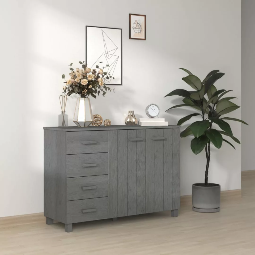 Vidaxl Sideboard Dunkelgrau 113x40x80 Cm Massivholz Kiefer günstig online kaufen