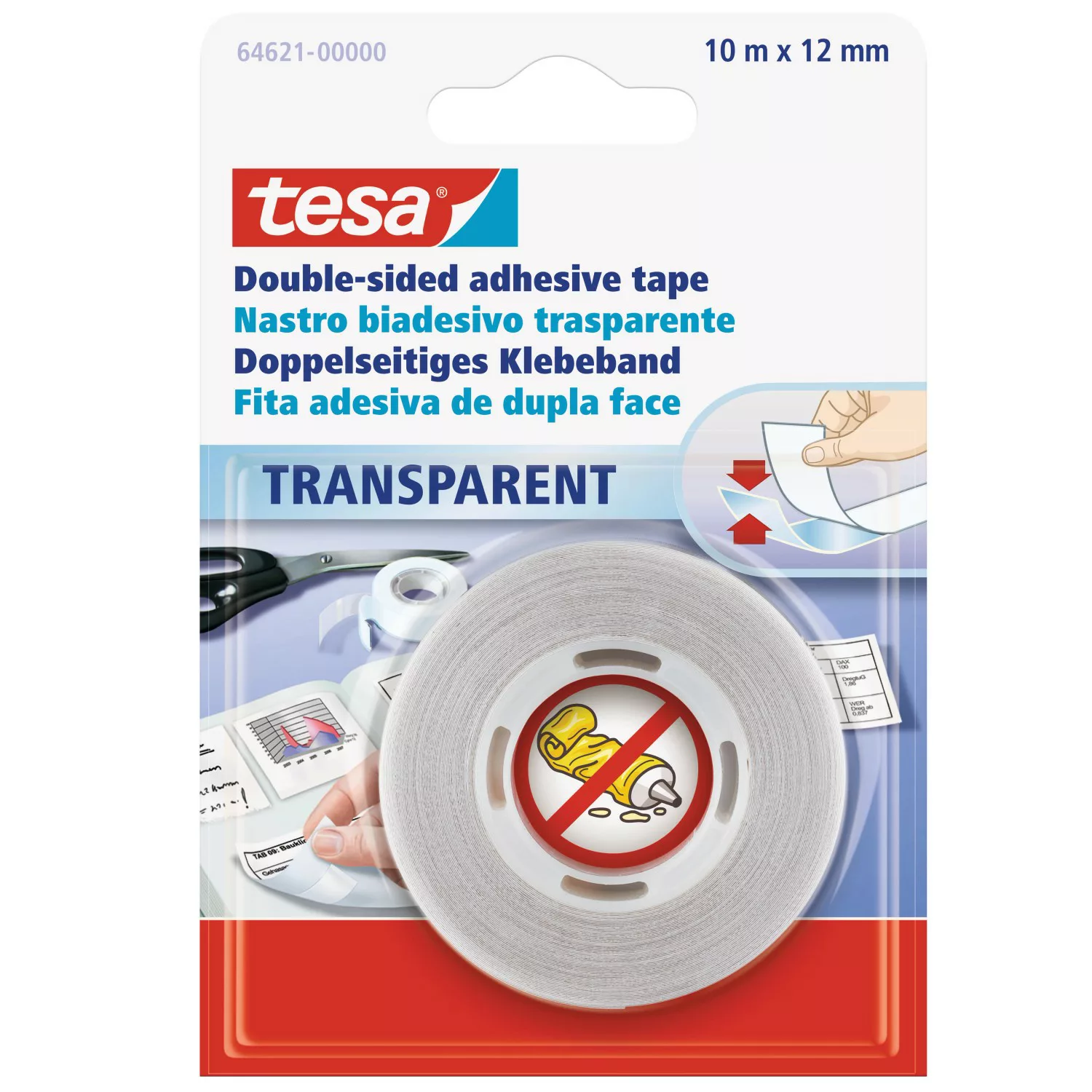 Tesa Doppelseitiges Klebeband Transparent 10 m x 12 mm günstig online kaufen