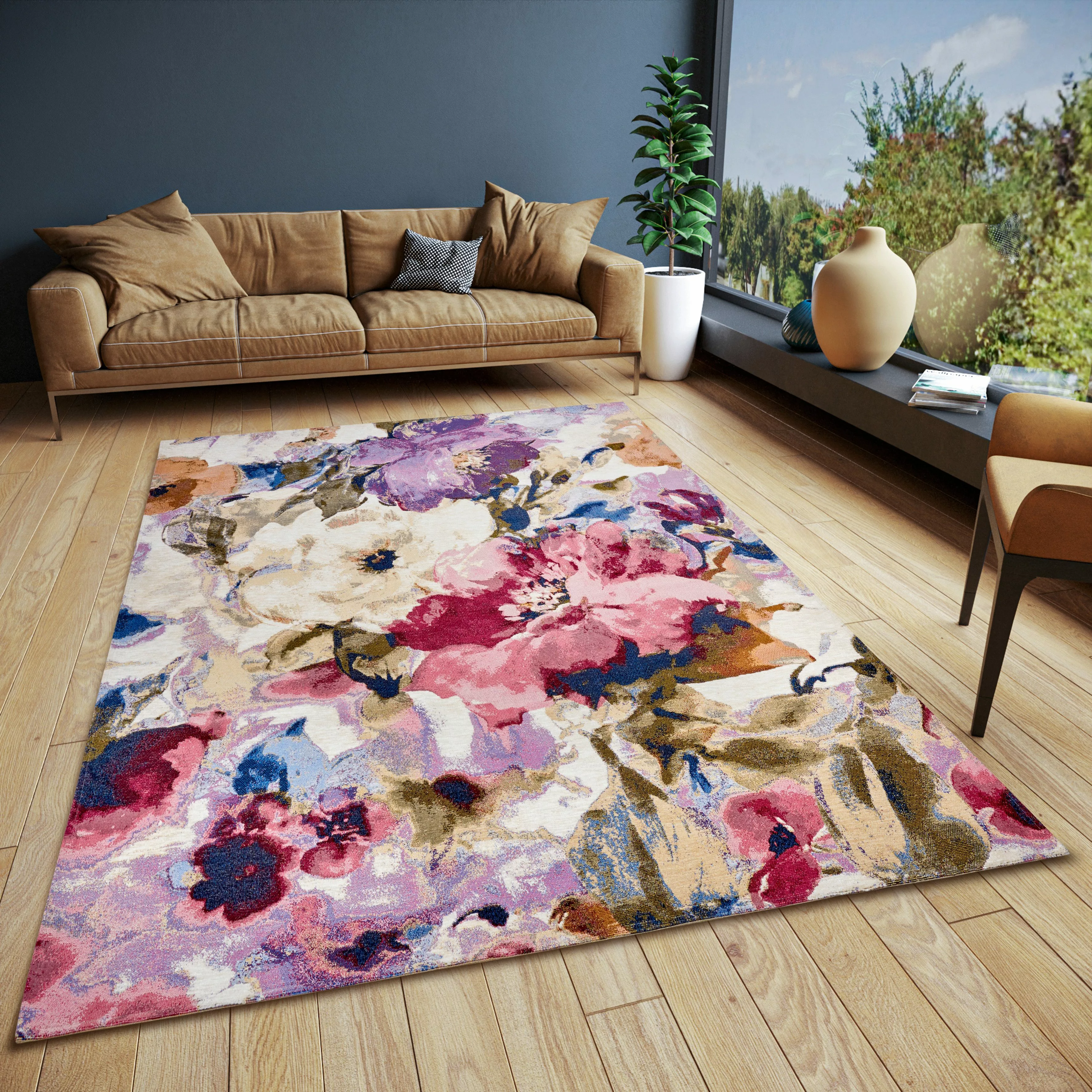 HANSE Home Teppich »Atika«, rechteckig, 5 mm Höhe, Floral, Kurzflor, pflege günstig online kaufen