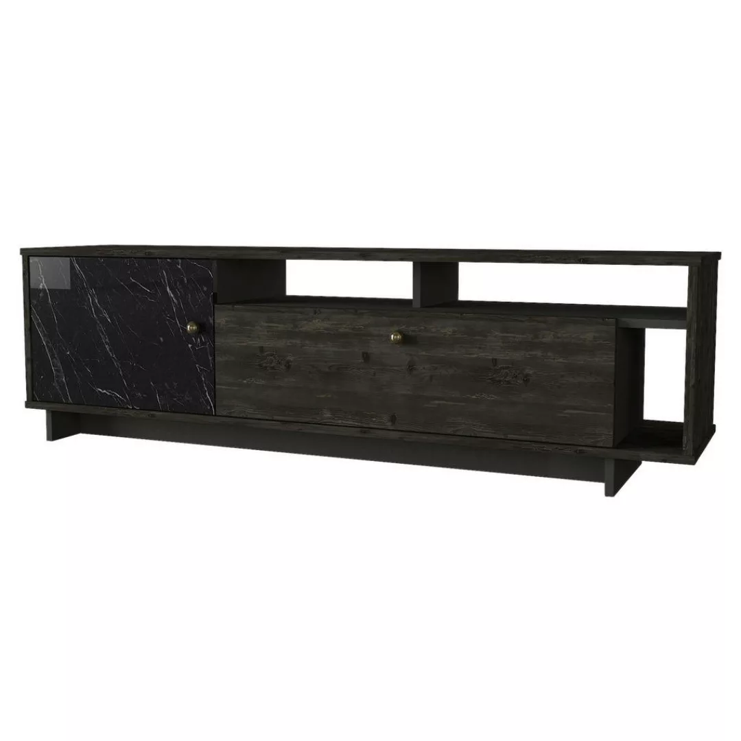 TV-Lowboard Artem dunkelgrau Rebab Marmoroptik B/H/T: ca. 140x47,4x34,8 cm günstig online kaufen