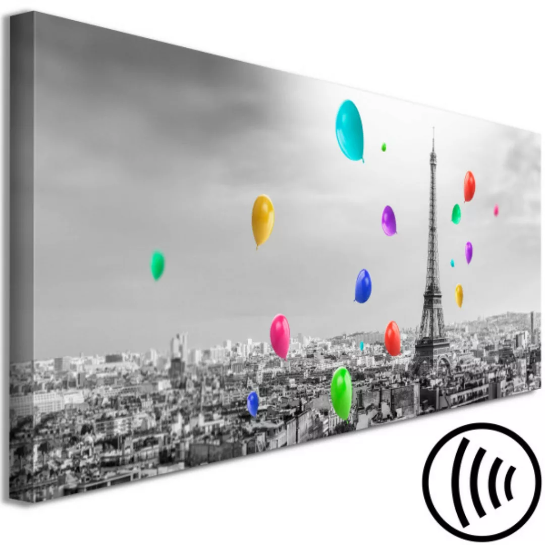 Bild auf Leinwand Paris Balloon (1 Part) Narrow Colourful XXL günstig online kaufen