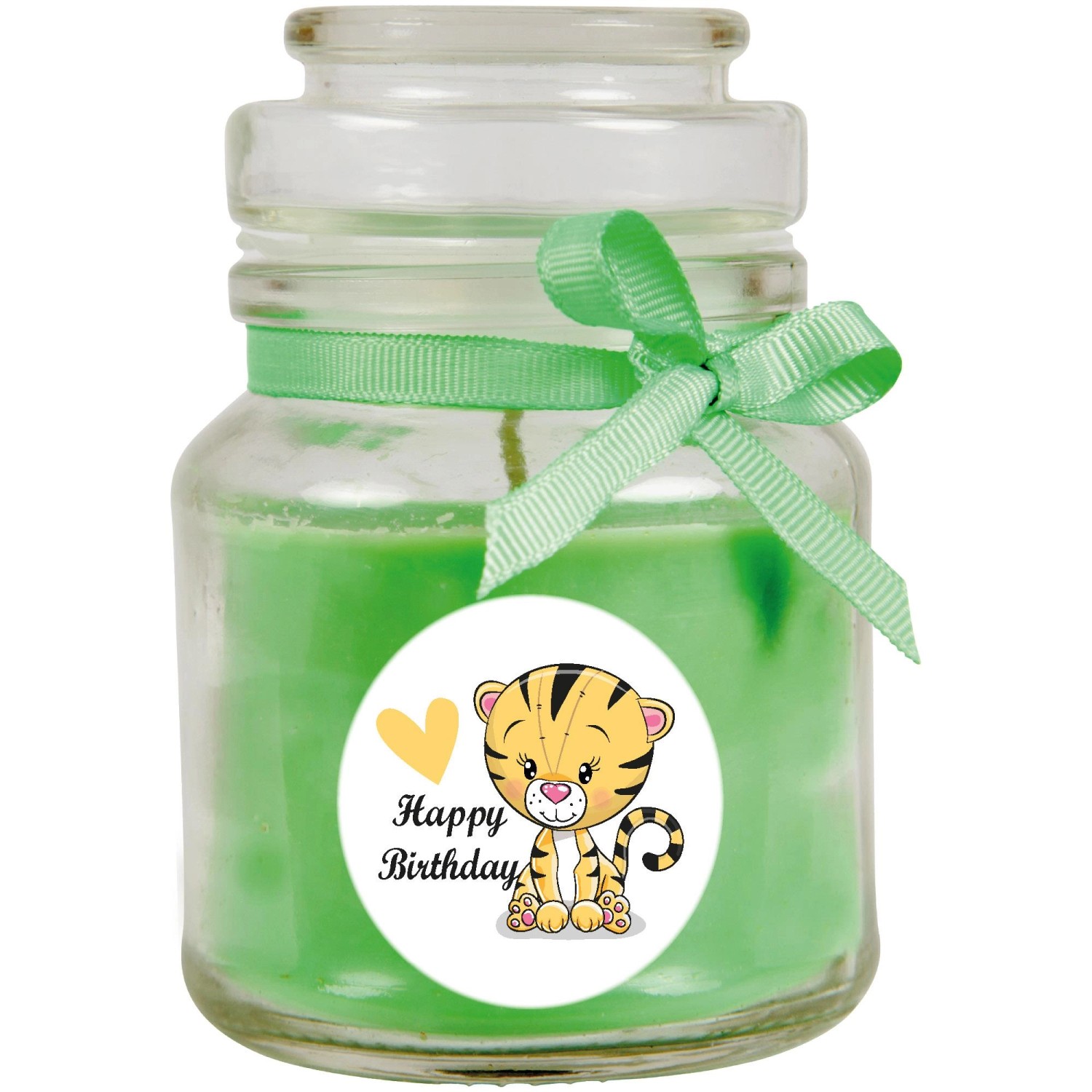 HS Candle Duftkerze & Glas Happy Birthday Bonbon Coconut Limes Tiger günstig online kaufen