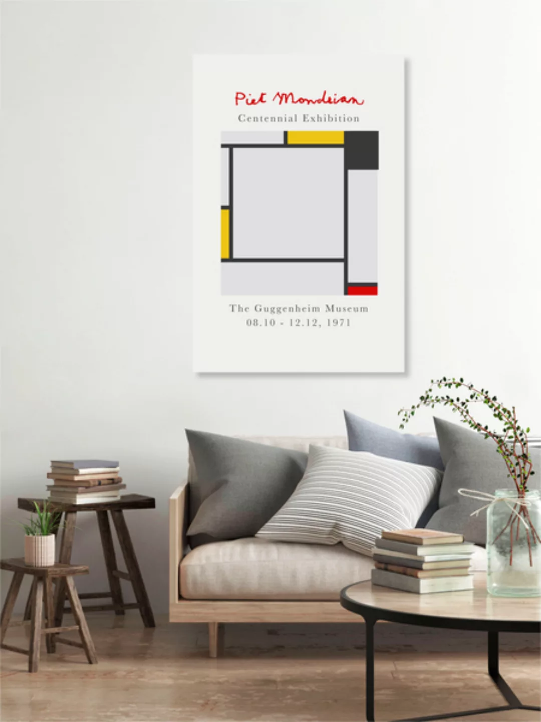 Poster / Leinwandbild - Piet Mondrian – Centennial Exhibition günstig online kaufen