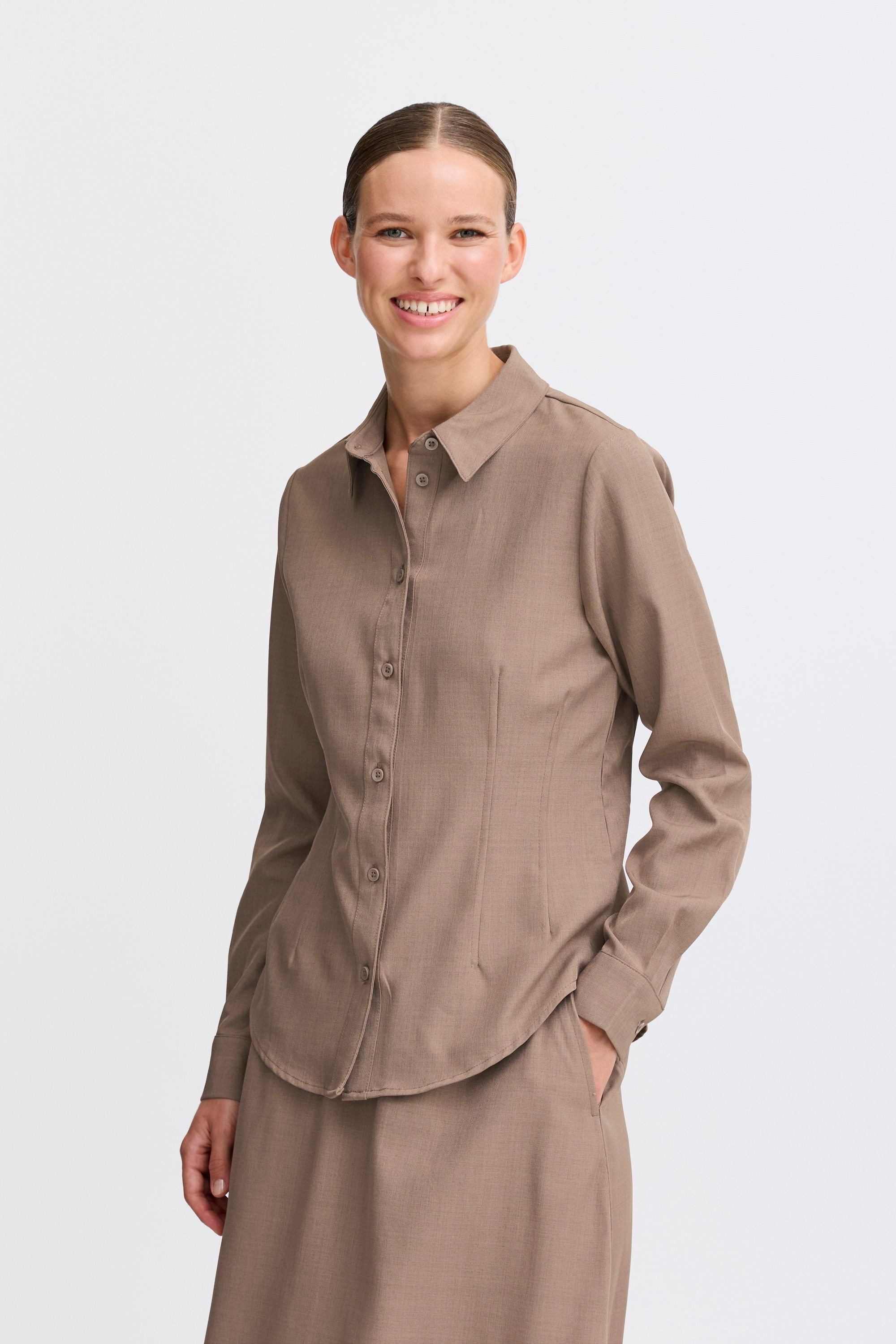 b.young Langarmbluse BYMMMIDDE SHORT SHIRT - günstig online kaufen