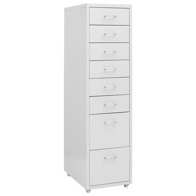 vidaXL Aktenschrank Aktenschrank mit Rollen Grau 28x41x109 cm Metall günstig online kaufen