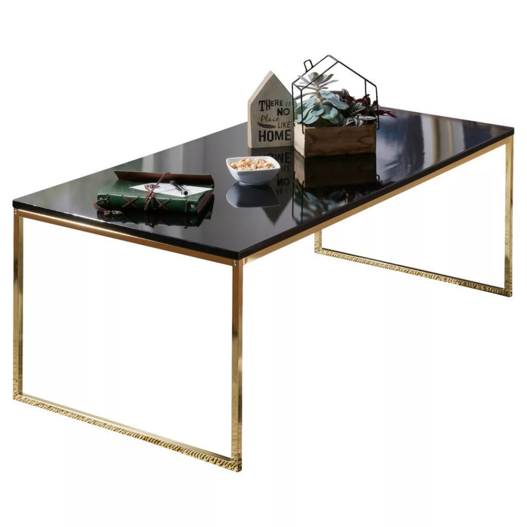 Couchtisch 120x45x60 cm Metall Holz Sofatisch Schwarz / Gold | Design Wohnz günstig online kaufen