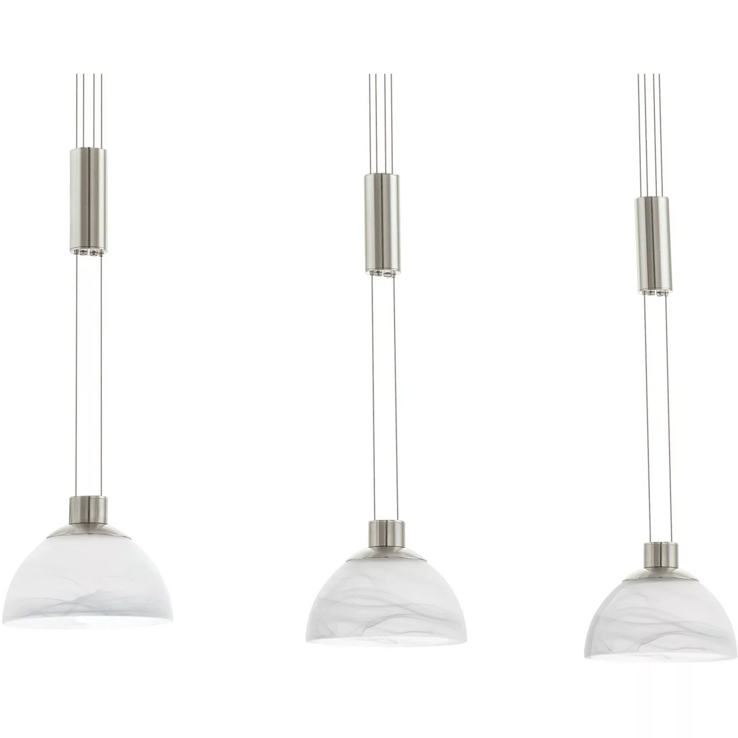 Eglo LED-Pendelleuchte Montefio Edelstahl-Weiß 3-flammig günstig online kaufen