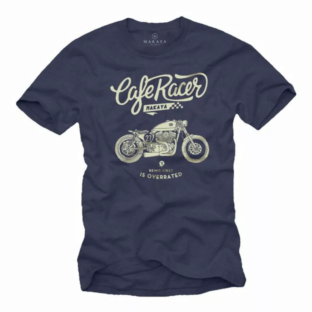 MAKAYA Print-Shirt Herren Vintage Biker Motiv Motorrad Bekleidung Männer Ge günstig online kaufen