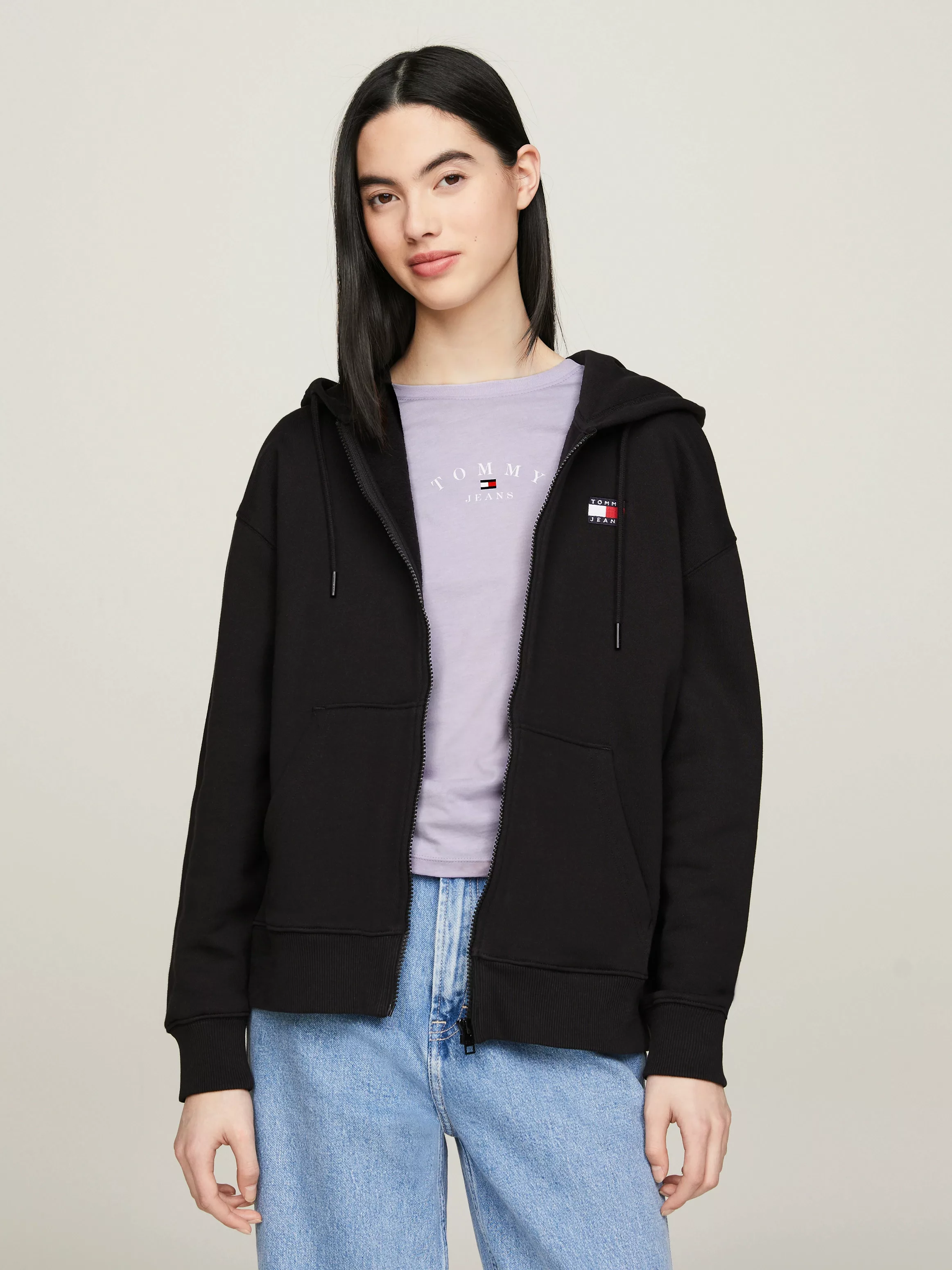 Tommy Jeans Kapuzensweatjacke "TJW BADGE ZIP THRU HOODIE EXT", mit Tommy Je günstig online kaufen