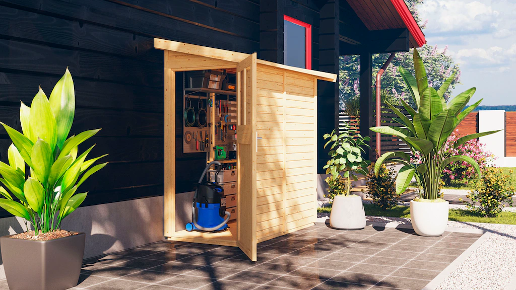 Karibu Gartenhaus "Geißberg", naturbelassen oder terragrau günstig online kaufen