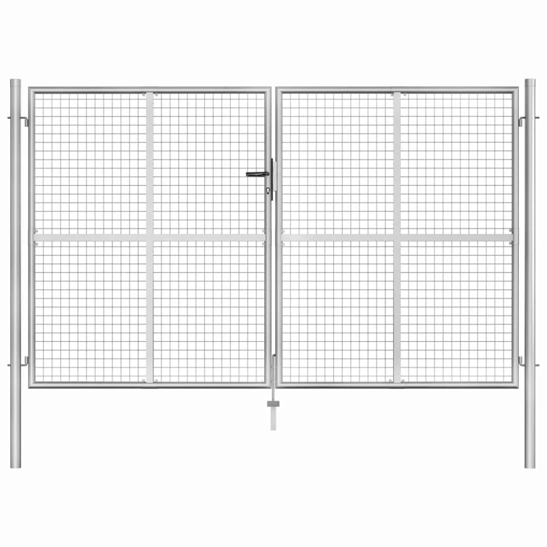 Gartentor Verzinkter Stahl 306 X 200 Cm Silbern günstig online kaufen