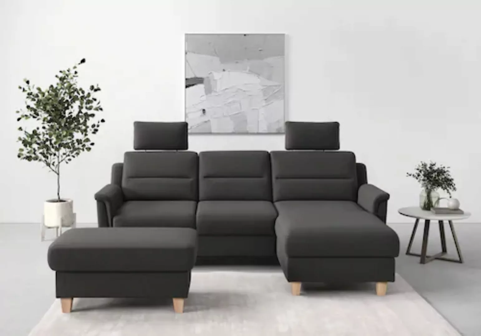 sit&more Ecksofa »Farö L-Form«, inklusive Federkern, wahlweise mit Bettfunk günstig online kaufen