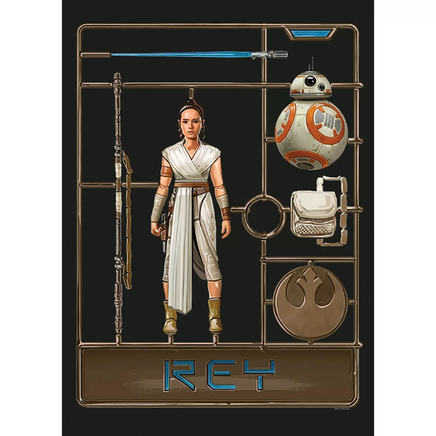 Komar Wandbild Star Wars Toy Rey 50 x 70 cm günstig online kaufen