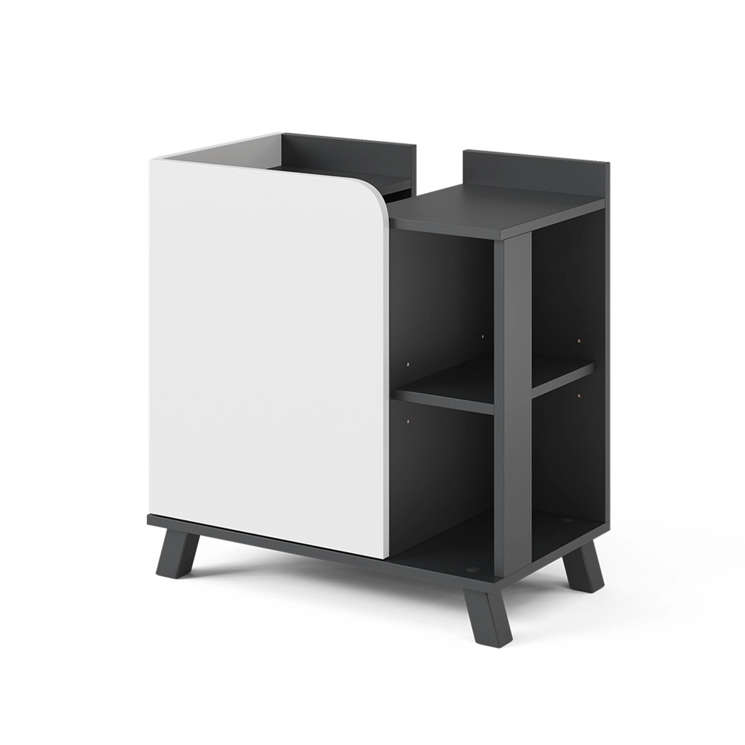 Vicco Waschbeckenunterschrank Karen Anthrazit/Weiß 60 x 65 cm mit Tür und O günstig online kaufen