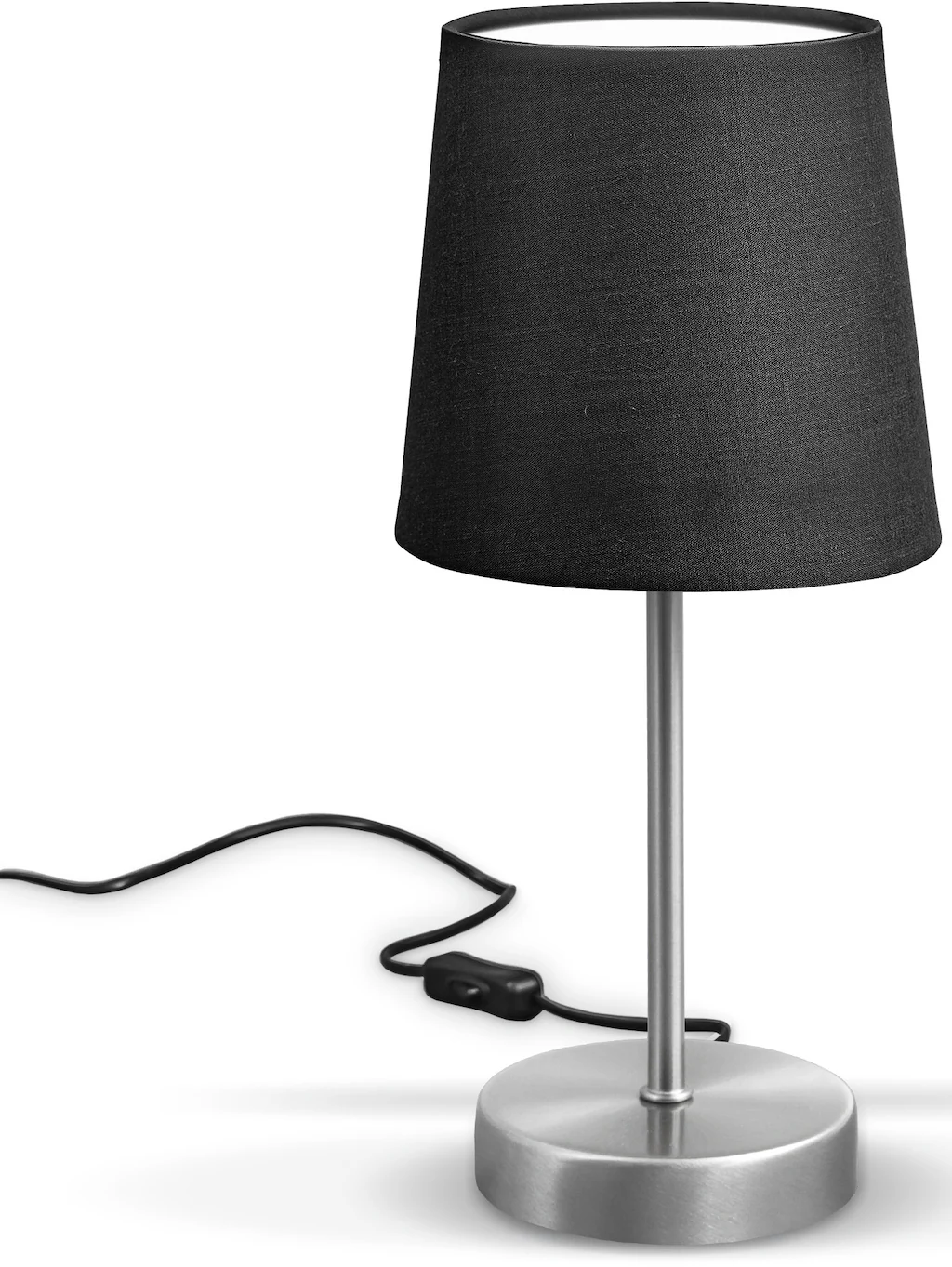 B.K.Licht Tischleuchte "BK TL1301 Tischlampe, Stofflampe Schwarz, E14-Fassu günstig online kaufen