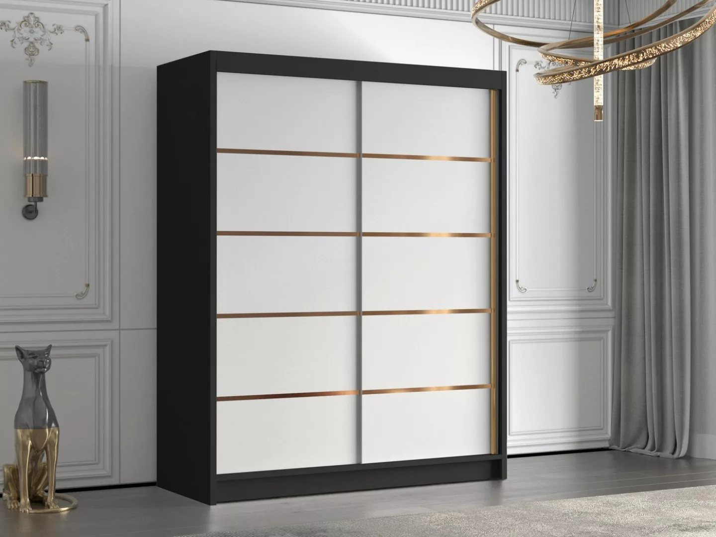 MIRJAN24 Kleiderschrank Flavio IV (mit zwei Schwebetüren) 150x58x215 cm günstig online kaufen