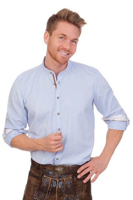 1890 Country Trachtenhemd Trachtenhemd - GUSTAV - grau, hellblau günstig online kaufen
