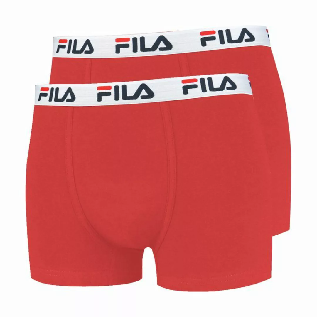 FILA Herren Boxer Shorts, 2er Pack - Baumwolle, einfarbig rot M (Medium) günstig online kaufen