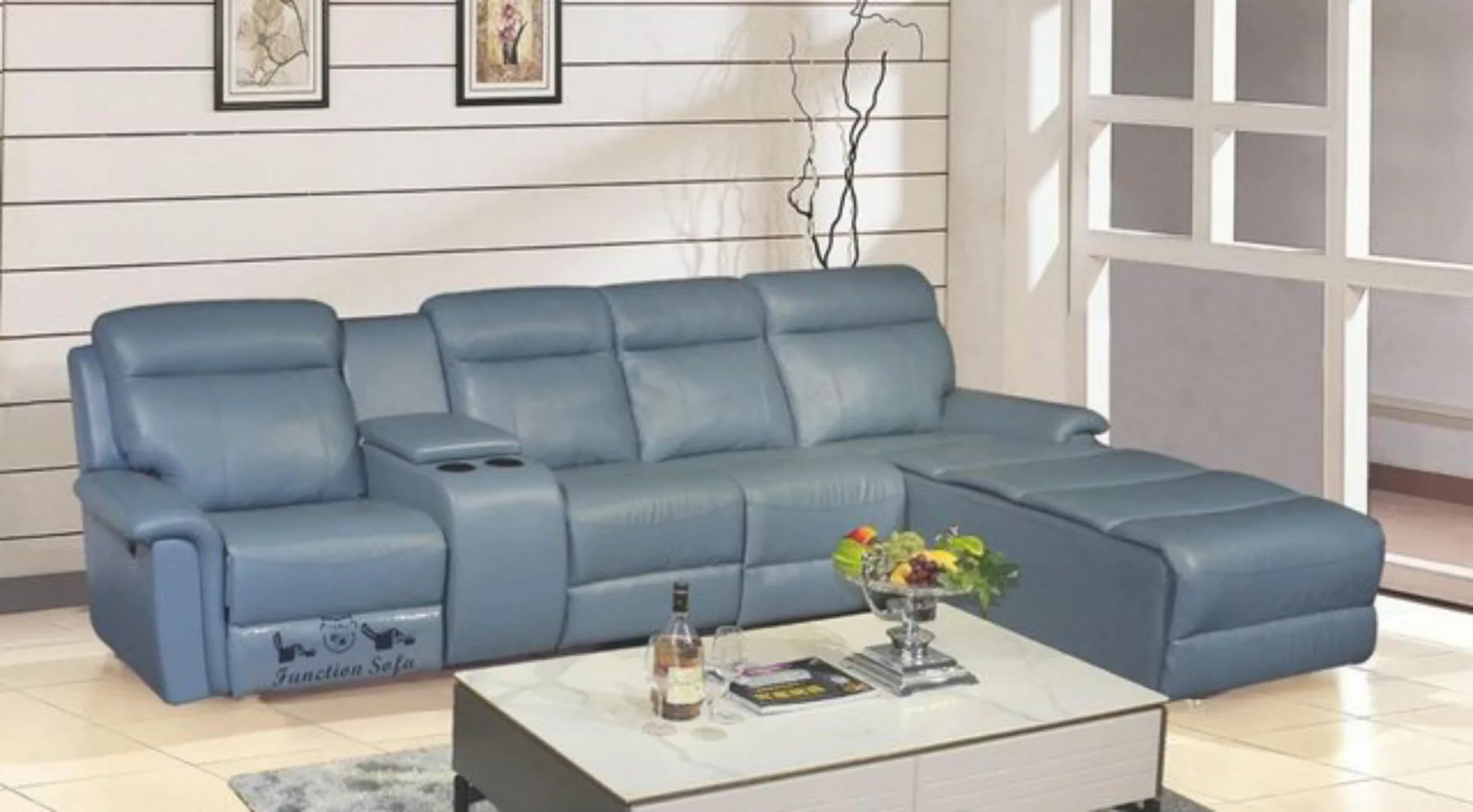 JVmoebel Ecksofa Blau Ecksofa L Form Luxus Wohnzimmer Modern Design Möbel L günstig online kaufen