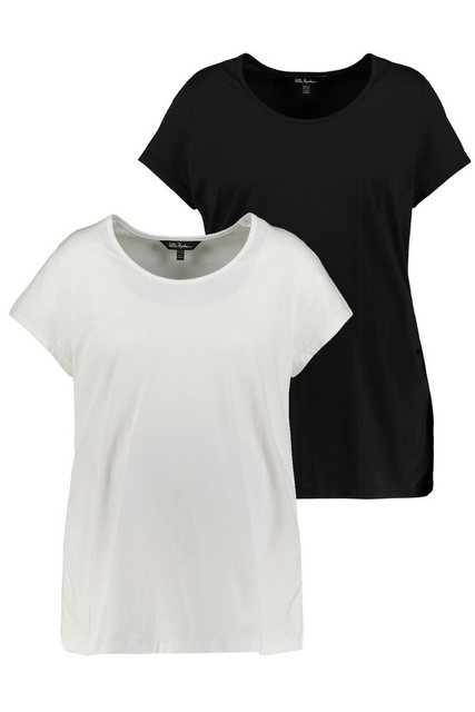 Ulla Popken Rundhalsshirt Bellieva T-Shirt 2er-Pack Umstandsmode Rundhals ( günstig online kaufen