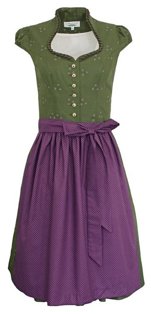 Trachtenmode Hiebaum Dirndl 'Isalie' - Traditionell, Grün Lila 60cm günstig online kaufen