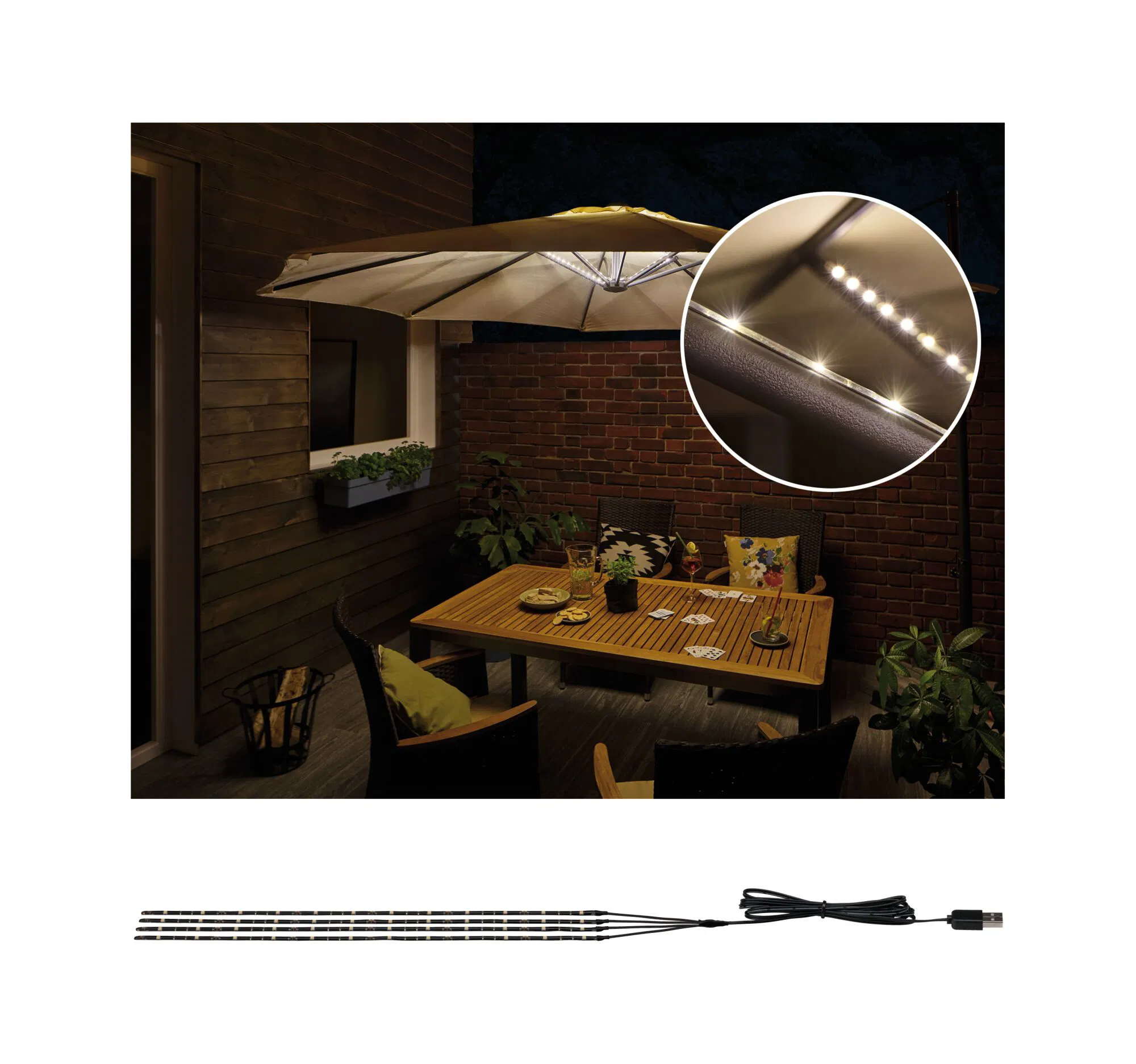 Paulmann Mobile Strip Parasol-Light 4 x 40cm günstig online kaufen