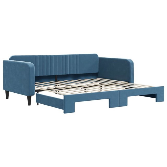 vidaXL Gästebett Gästebett Tagesbett Ausziehbar Blau 100x200 cm Samt Bett B günstig online kaufen