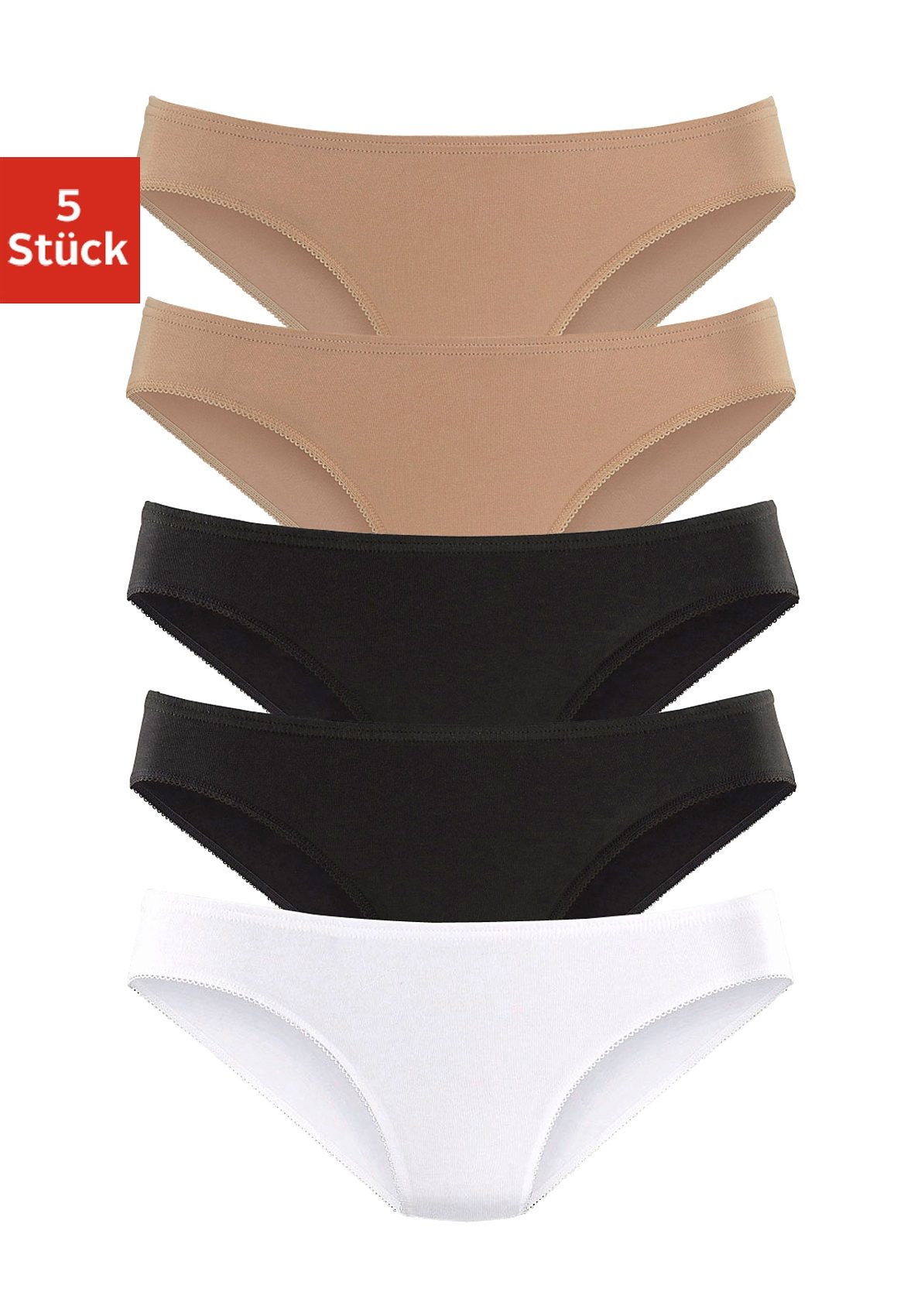 petite fleur Bikinislip, (Packung, 5 St.), aus elastischer Baumwolle günstig online kaufen