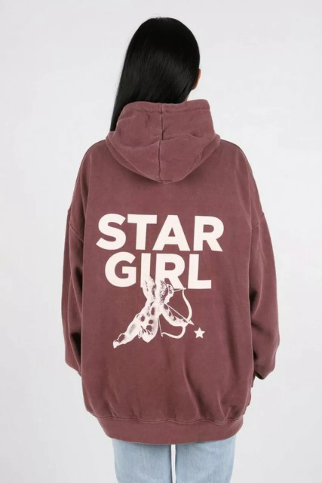 Worldclassca Hoodie Worldclassca Oversized Hoodie STAR GIRL Print Kapuzenpu günstig online kaufen