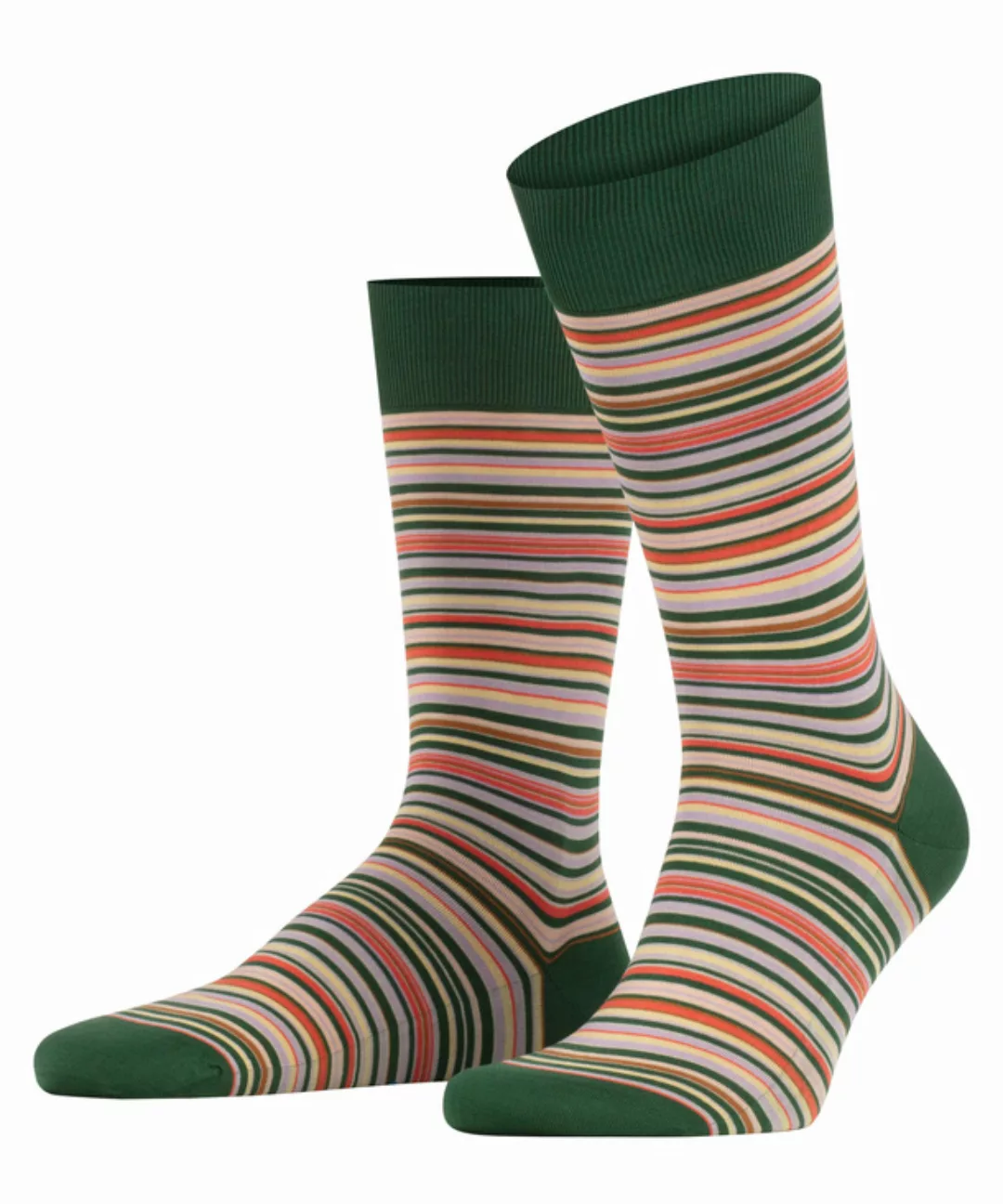 FALKE Microblock Herren Socken, 43-44, Grün, Streifen, Baumwolle, 14041-729 günstig online kaufen