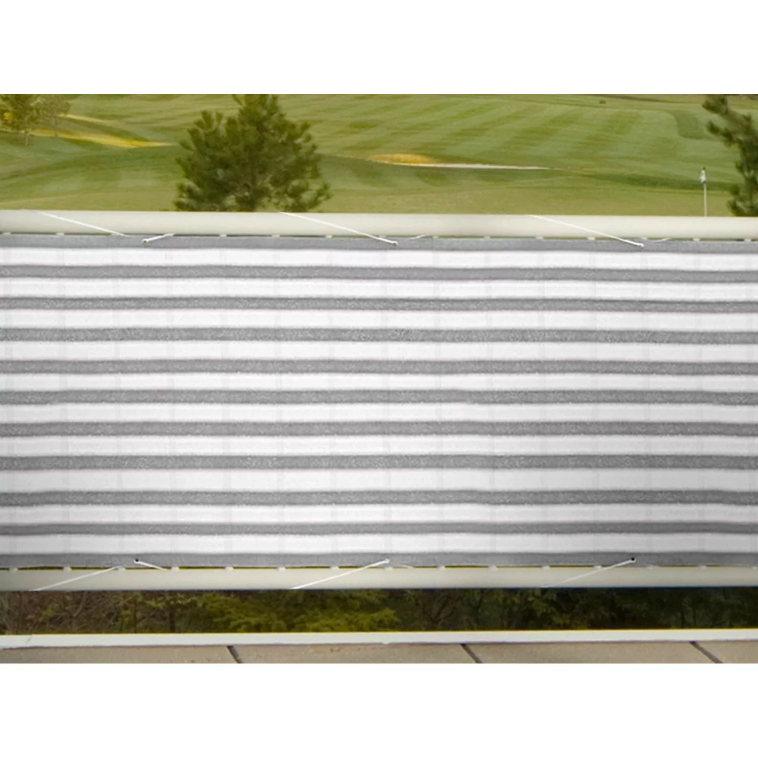 Floracord Balkonsichtschutz Grau-Weiß 500 cm x 90 cm günstig online kaufen