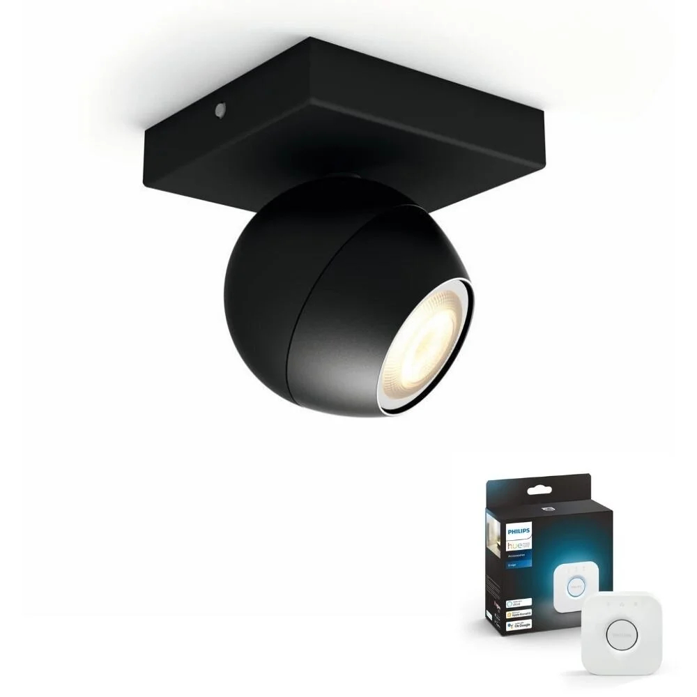 Philips Hue Bluetooth White Ambiance LED Deckenspot Buckram in Schwarz 5W 3 günstig online kaufen